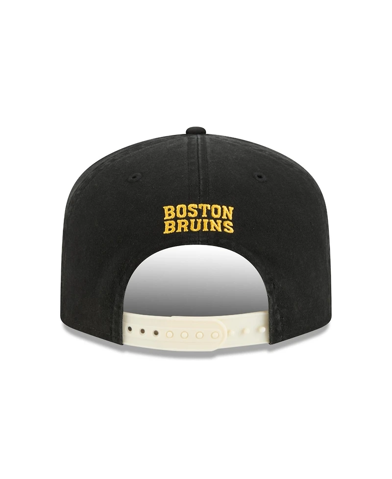 New Era Men's Black Boston Bruins Throwback Stanley Cup Champions Side Patch 19TWENTY Adjustable Hat