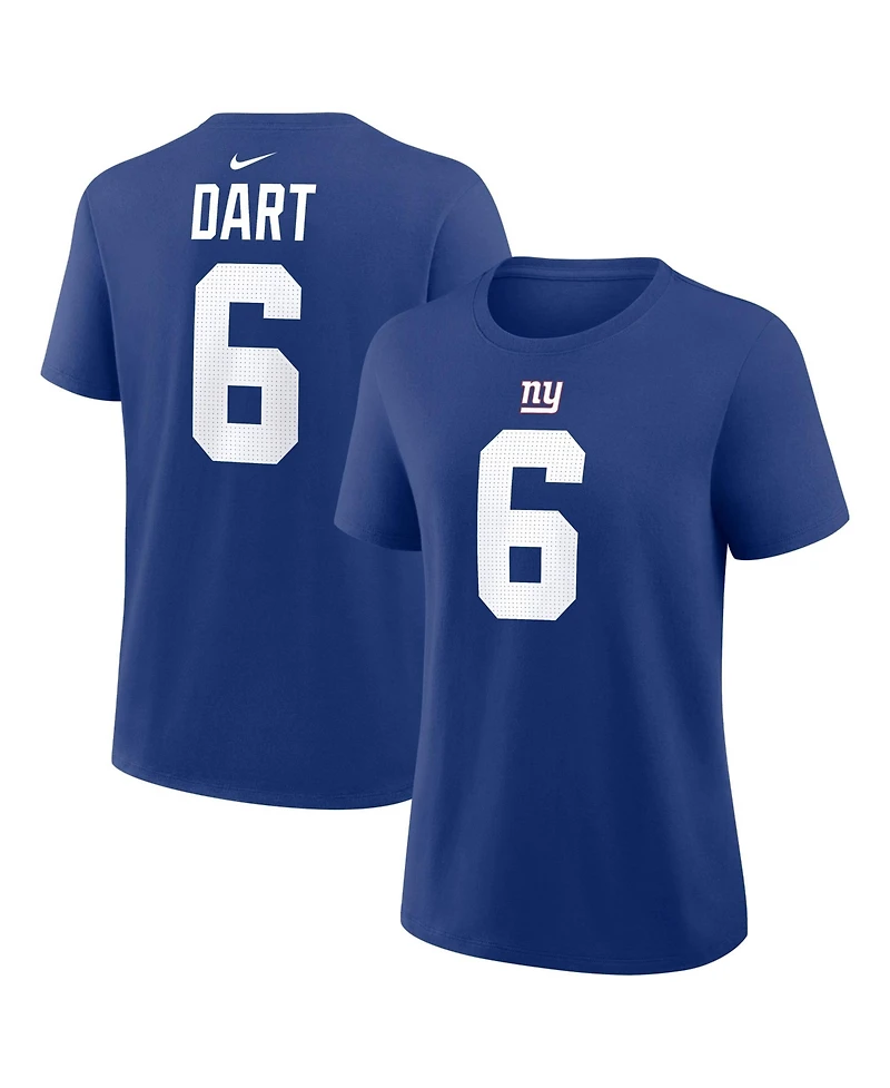 Nike Women's Jaxson Dart Royal New York Giants Name Number T-Shirt