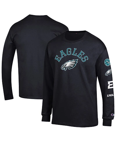 Champion Men's Black Philadelphia Eagles Seal Long Sleeve T-Shirt