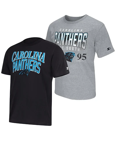 Starter Men's Black/Gray Carolina Panthers Two-Pack Logo T-Shirt Set