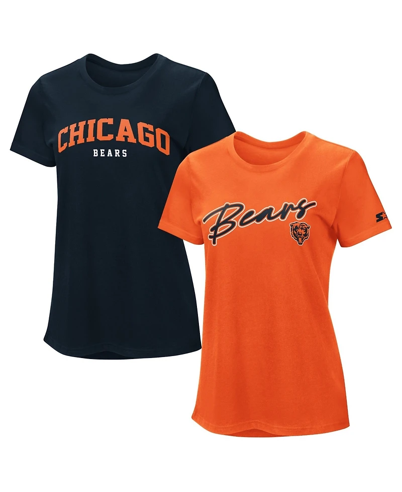 Starter Women's Navy/Orange Chicago Bears Combo Pack T-Shirt
