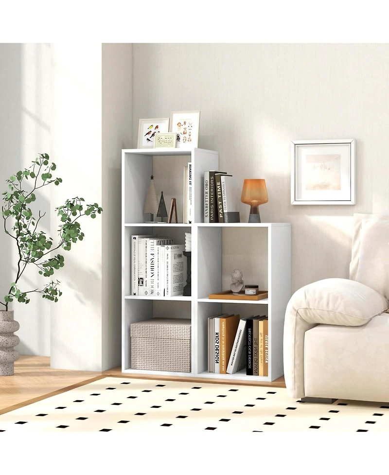 Costway 2-Cube Bookcase Open Back Bookshelf with Anti-tip Kit Modern Style Organizer