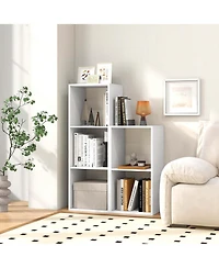 Costway 2-Cube Bookcase Open Back Bookshelf with Anti-tip Kit Modern Style Organizer