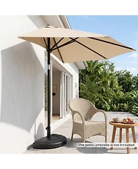 Costway Half Round Patio Umbrella Base with Pattern and Handle Fits 1.5"-1.9" Pole Diameters