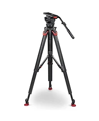 Sachtler Video 18 S2 Fluid Head with flowtech 100 3-Section Carbon Fiber Tripod, Mid-Level Spreader