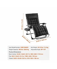 Gouun 33 Inch Zero Gravity Recliner Chair with Cushion and Cupholder, 500 lbs Capacity