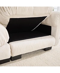 Boyel Living Oversize Chenille U-Shaped Sofa Deep Seat Couch with Movable Ottoman Exquisite Pillows and Quilted Back Cushions