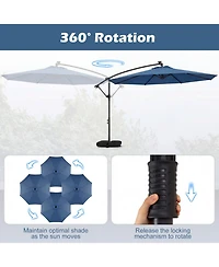Gouun 10-Foot Solar Led Offset Cantilever Patio Umbrella