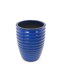 Yobtop Sapphire Ceramic Planter - 17 Inch Handmade Flower Pot, Breathable Clay, Indoor and Outdoor Use for Monstera and Fiddle Leaf Fig, 1 Piece