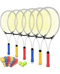 Aofar 6 Tennis Rackets Set For Adult Beginner With Balls Bag