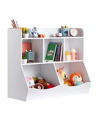 Slickblue Kids Bookcase and Toy Organizer Shelf for Playroom