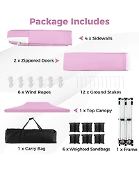 Gouun 10 x 20 feet Pop-Up Canopy Tent with 6 Sidewalls, Windows and Carrying Bag