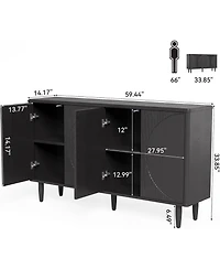 Tribesigns 59" Buffet Cabinet with Storage Doors