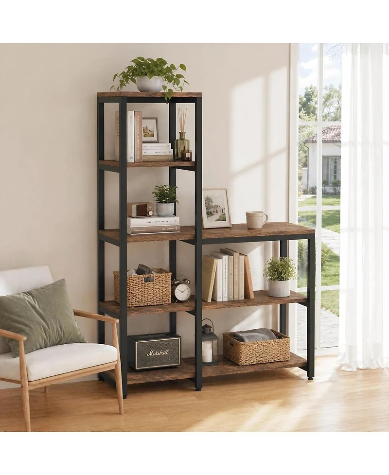 Tribesigns 5-Tier L-Shaped Corner Bookcase with Storage