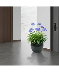 Yobtop Handmade Ceramic Planter Set - 15/12/9 Inch Succulent Herb Pots, Glossy Finish, Drainage Holes, Indoor Outdoor Decor