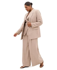 City Chic Plus Luci Double-Breasted Relaxed-Fit Blazer