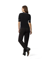 Cable & Gauge Women's Tipped Polo Sweater