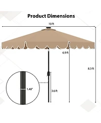 Gouun 10-Foot Solar Led Patio Umbrella with Push-Button Tilt