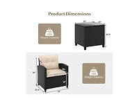 Boyel Living 3 Pieces Patio Furniture Set with Tempered Glass Coffee Table