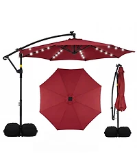 Gouun 10-Foot Solar Led Offset Cantilever Patio Umbrella
