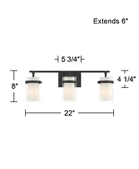 Possini Euro Design Possini Euro Lucia 22" Wide 3-Light Bath Light