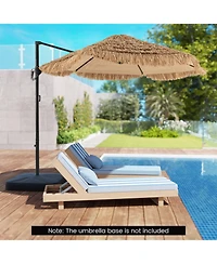 Gouun 9.5-Foot Cantilever Tiki Umbrella with Tropical Thatch Top