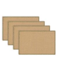Dainty Home Neves Rectangular Shaped Jute Placemats Set of 4 - Durable Table Mats