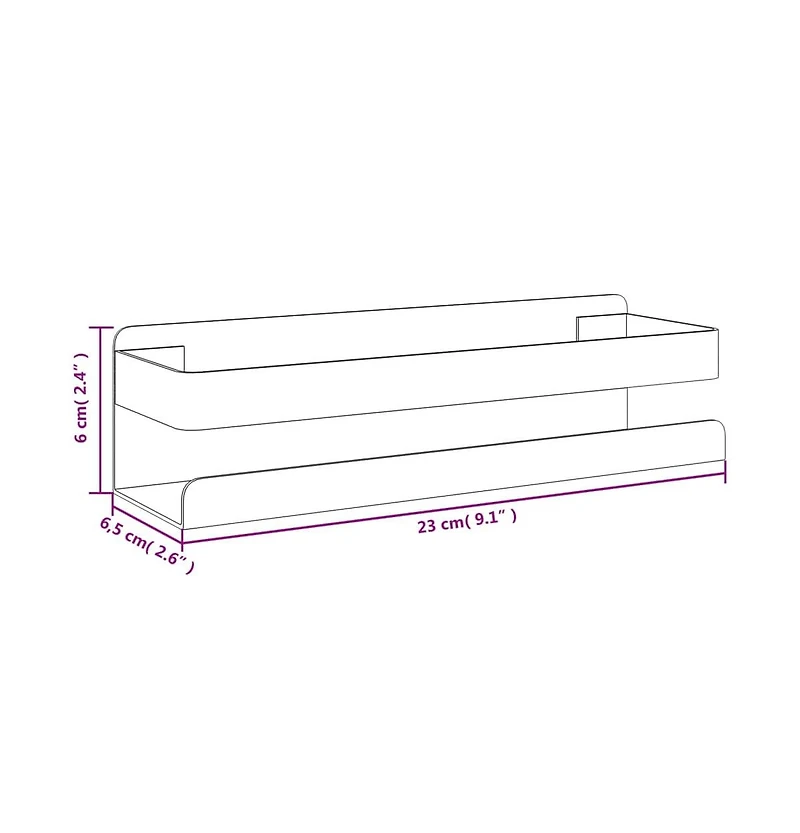 vidaXL Shower Shelf Matt Black 9.1"x2.6"x2.4" Brushed 304 Stainless Steel