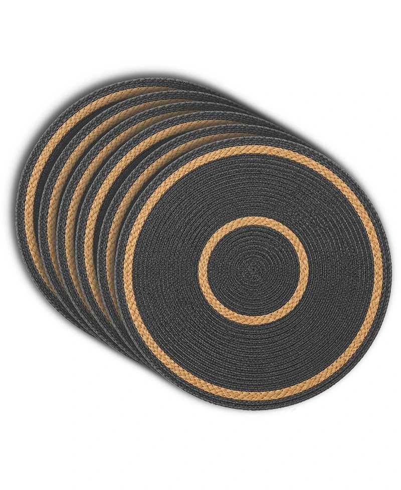 Dainty Home Phoenix Jute and Polypropylene Placemats Set of 6 - Durable Table Mats