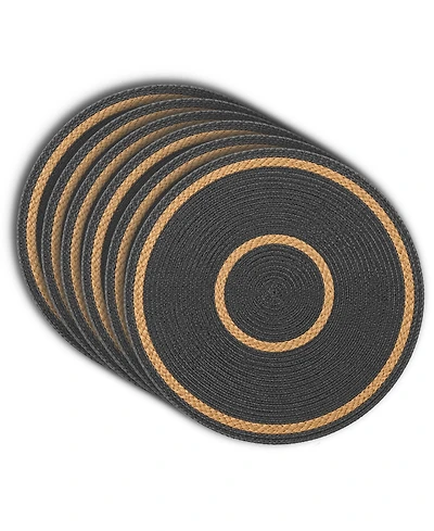 Dainty Home Phoenix Jute and Polypropylene Placemats Set of 6 - Durable Table Mats