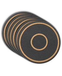 Dainty Home Phoenix Jute and Polypropylene Placemats Set of 6 - Durable Table Mats