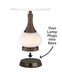 360 Lighting Modern Table Lamp with Usb and Ac Power Outlet Workstation Charging Base 24.5" High Droplet Living Room Desk Office