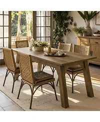 Tribesigns Rectangular Dining Table, Modern Kitchen Table with Heavy Duty Legs, Wooden Kitchen Furniture