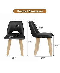 homfan Dining Chairs of 6, Pu Leather Upholstered Chairs with Wood Frame, Modern Armless Side Chairs for Dining, Kitchen