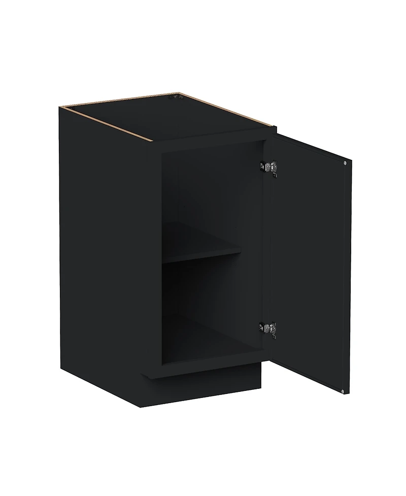 Boyel Living 18"W Full Height Door Base Cabinet, Ready to Assemble Kitchen Cabinet with Solid Wood Frame, Soft-Close Slides and Hinges