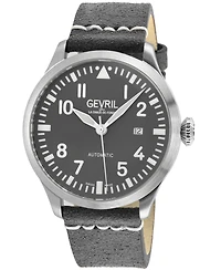 Gevril Men's Swiss Made Vaughn Swiss Automatic Italian Leather Strap Watch