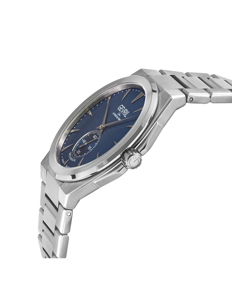Gevril Men's Swiss Made Montauk Swiss Mechanical Silver Stainless Steel Bracelet Watch