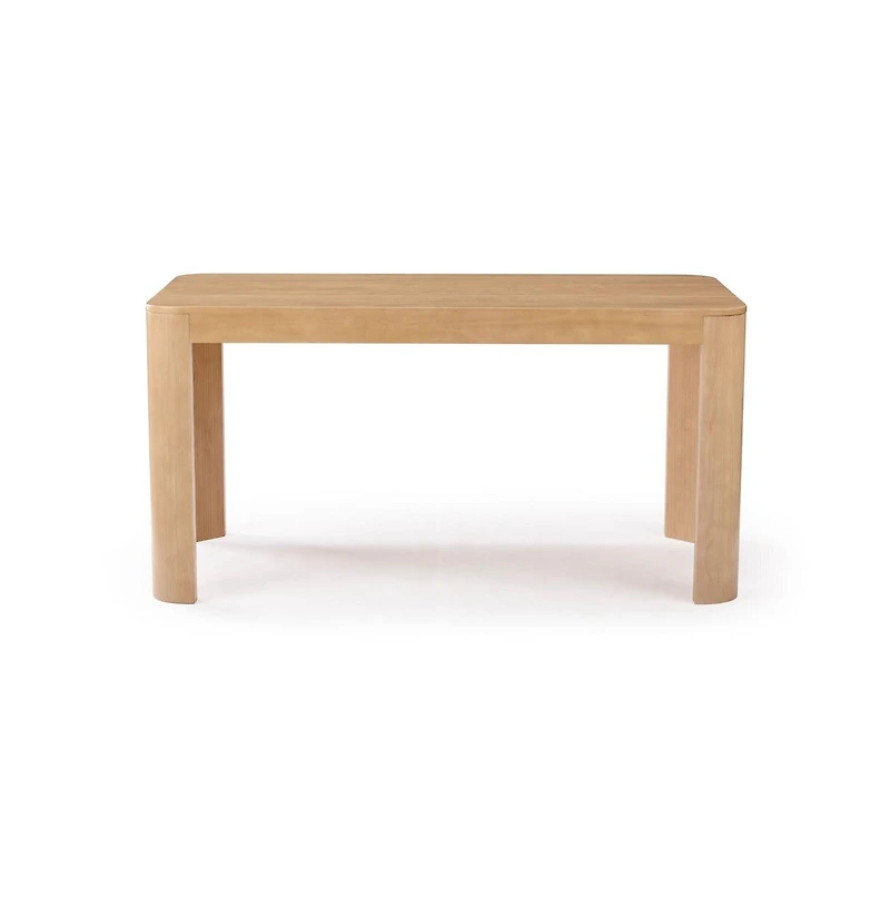 Plank+Beam Contour Dining Table, 60" Solid Wood Kitchen Table, Modern Round Table For 4, Wooden Rectangular Kitchen and Dining Table for Home, Blonde