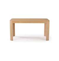 Plank+Beam Contour Dining Table, 60" Solid Wood Kitchen Table, Modern Round Table For 4, Wooden Rectangular Kitchen and Dining Table for Home, Blonde