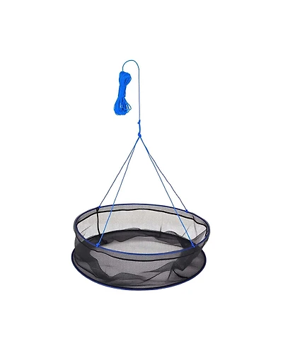 Hongge Double Ring Drop Net 31.5 in Fish-Friendly Foldable Pier Landing Trap with Rope and Storage Bag