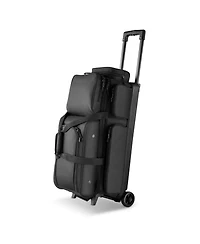 Hongge Double Roller 3 Ball Bowling Bag on Wheels Featuring Shoe Storage and Oversized Accessory Pocket