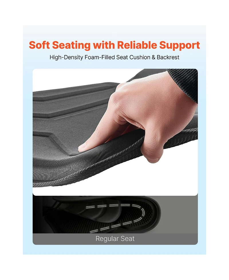 Hongge Hexagonal Padded Kayak Seat 1 in Thick with Back Support Adjustable Straps and Storage Bag