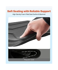 Hongge Hexagonal Padded Kayak Seat 1 in Thick with Back Support Adjustable Straps and Storage Bag