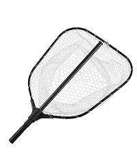Hongge Foldable Fish Landing Net with 76 in Telescopic Aluminum Handle Built-In Scale and Silicone Mesh