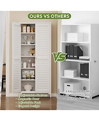 Boyel Living 74" Metal Kitchen Pantry Cabinet with Doors, Tall Storage Organizer with 5 Adjustable Shelves