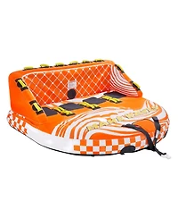 Hongge Towable Boat Tube for 1 to 4 Riders with Full Nylon Cover 22 Grab Handles and Dual Tow Points