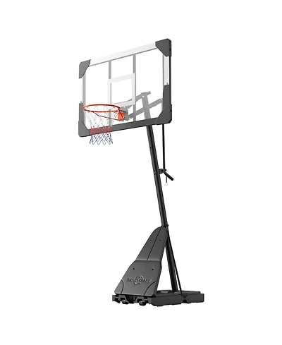 Hongge Portable Basketball Stand 44 in Pc Backboard with Quick Height Adjustment from 8.04 to 10 ft