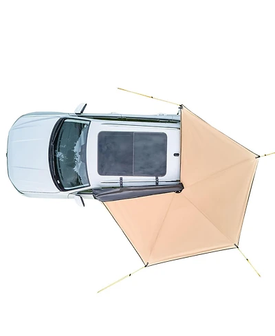 Hongge Retractable 270 Degree Vehicle Side Awning 52 Square Feet Waterproof Upf 50 Plus Shelter for Suv Van and Truck