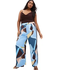 City Chic Plus Amaya Abstract Print Wide Leg Pant