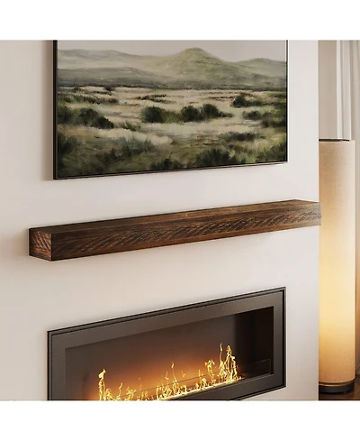 Plank+Beam 72 Inch Rustic Floating Shelf/Fire Beam